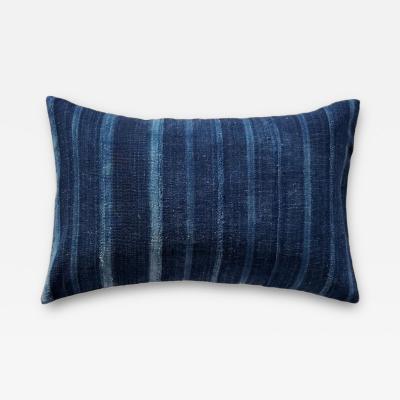  Threads Soft Goods Indigo Woven Stripe Pillow 13 x 20 North Africa 1471c