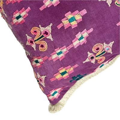  Threads Soft Goods Vintage Banjara Embroidered Pillow 16 x 36 India 318c