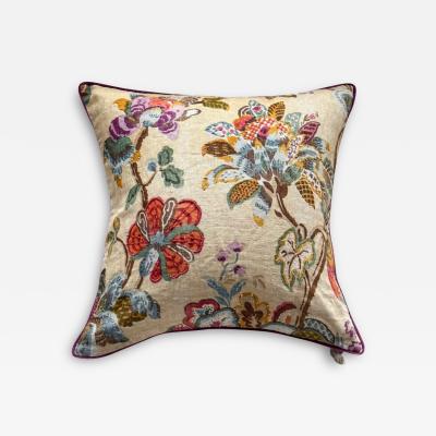  Threads Soft Goods Vintage Floral Print with beads Pillow 22x22 Europe 354d