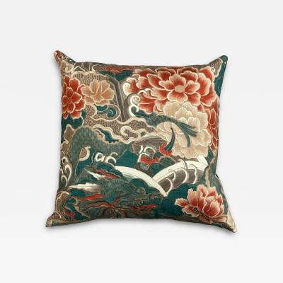  Threads Soft Goods Vintage Hand Printed Floral Pillow 22 x 22 478a