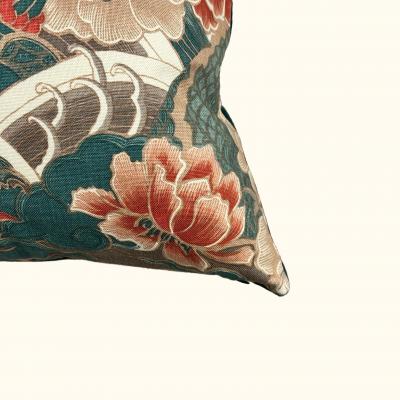  Threads Soft Goods Vintage Hand Printed Floral Pillow 22 x 22 478b