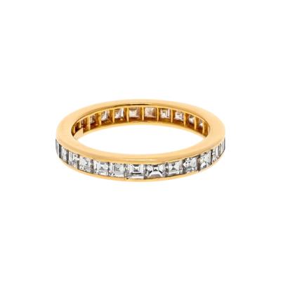  Tiffany Co 18K YELLOW GOLD 3 00CTTW ASSCHER CUT DIAMOND ETERNITY ETERNITY BAND
