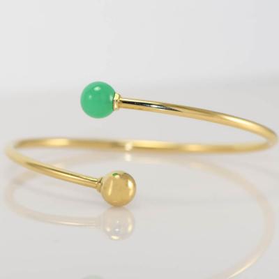  Tiffany Co 18K Yellow Gold Tiffany Co Hardware Ball Bypass Bangle Bracelet