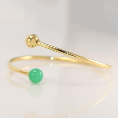  Tiffany Co 18K Yellow Gold Tiffany Co Hardware Ball Bypass Bangle Bracelet
