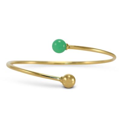  Tiffany Co 18K Yellow Gold Tiffany Co Hardware Ball Bypass Bangle Bracelet
