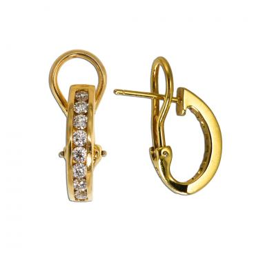  Tiffany Co 18K Yellow Gold Vintage Tiffany Co Diamond Earrings 0 65ct