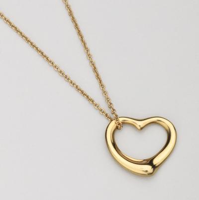  Tiffany Co 18kt Open Heart Pendant Chain
