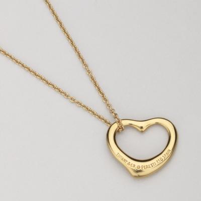  Tiffany Co 18kt Open Heart Pendant Chain