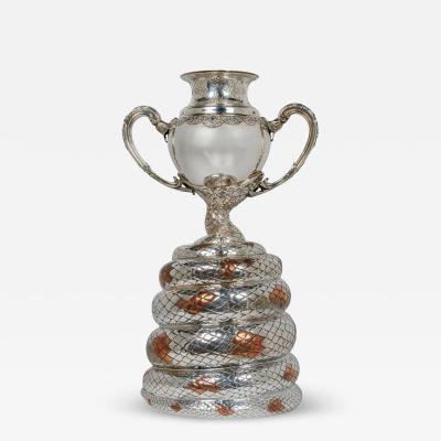  Tiffany Co A Rare Tiffany Co Sterling Silver and Mixed Metal Python Snake Trophy Vase