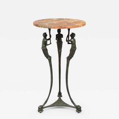  Tiffany Co AN UNUSUAL MARBLE TOP PEDESTAL TABLE