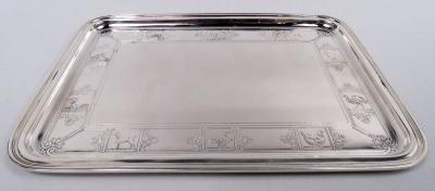  Tiffany Co Antique Tiffany American Art Deco Sterling Silver Nursery Tray