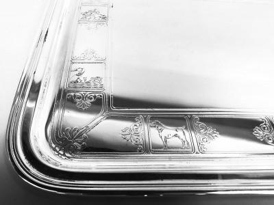  Tiffany Co Antique Tiffany American Art Deco Sterling Silver Nursery Tray
