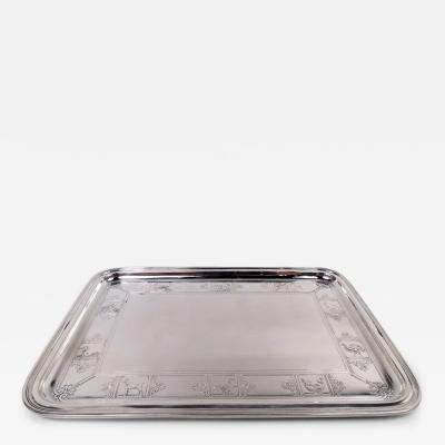  Tiffany Co Antique Tiffany American Art Deco Sterling Silver Nursery Tray