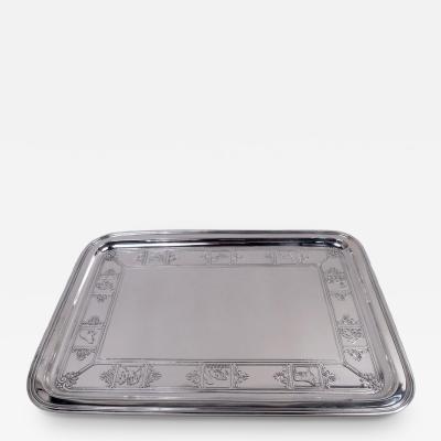  Tiffany Co Antique Tiffany American Art Deco Sterling Silver Nursery Tray