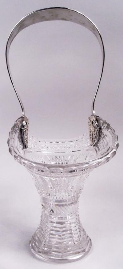  Tiffany Co Antique Tiffany American Sterling Silver Brilliant Cut Glass Basket