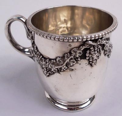  Tiffany Co Antique Tiffany American Victorian Classical Grapevine Baby Cup