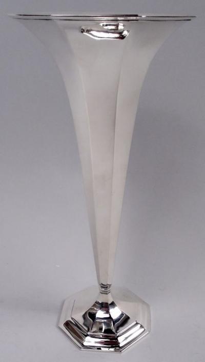  Tiffany Co Antique Tiffany Art Deco Sterling Silver Trumpet Vase