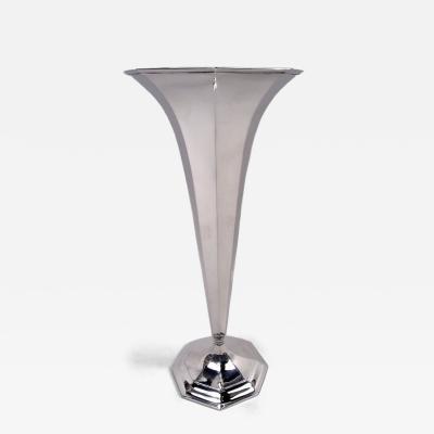  Tiffany Co Antique Tiffany Art Deco Sterling Silver Trumpet Vase