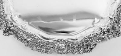  Tiffany Co Antique Tiffany Chrysanthemum Sterling Silver Round Tray