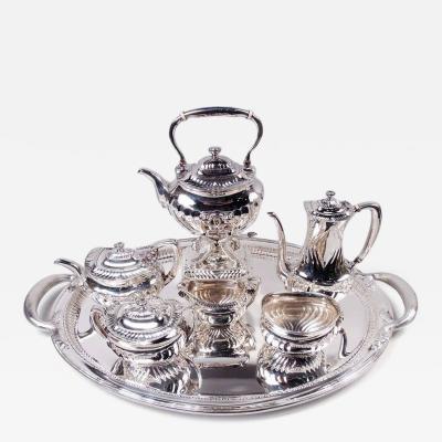  Tiffany Co Antique Tiffany Edwardian Classical 6 Piece Coffee Tea Set on Tray