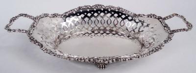  Tiffany Co Antique Tiffany Edwardian Classical Pierced Sterling Silver Bread Tray