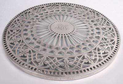  Tiffany Co Antique Tiffany Edwardian Classical Silver Overlay Trivet
