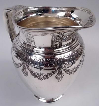  Tiffany Co Antique Tiffany Edwardian Regency Sterling Silver Water Pitcher