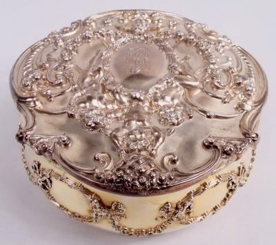  Tiffany Co Antique Tiffany Edwardian Rococo Gilt Sterling Silver Keepsake Box