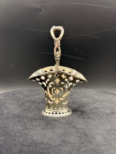  Tiffany Co Antique Tiffany Sterling Silver Miniature Art Nouveau Bonbon Floral Basket