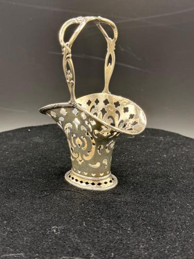  Tiffany Co Antique Tiffany Sterling Silver Miniature Art Nouveau Bonbon Floral Basket