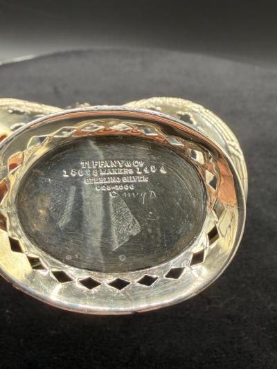 Tiffany Co Antique Tiffany Sterling Silver Miniature Art Nouveau Bonbon Floral Basket
