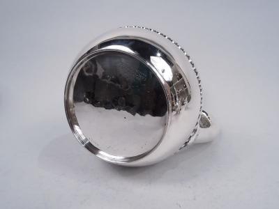  Tiffany Co Antique Tiffany Sterling Silver Pitcher with Bold Wave Edge Borders
