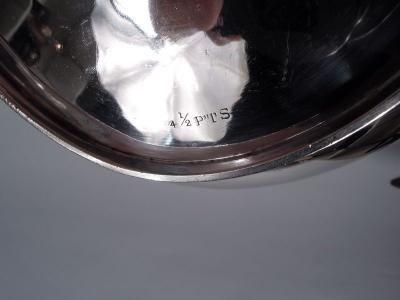  Tiffany Co Antique Tiffany Sterling Silver Pitcher with Bold Wave Edge Borders