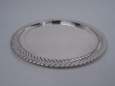  Tiffany Co Antique Tiffany Sterling Silver Tray with Bold Wave Edge