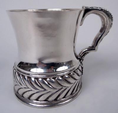  Tiffany Co Antique Tiffany Victorian Classical Baby Cup with Bold Wave Edge