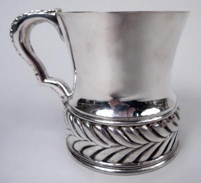  Tiffany Co Antique Tiffany Victorian Classical Baby Cup with Bold Wave Edge