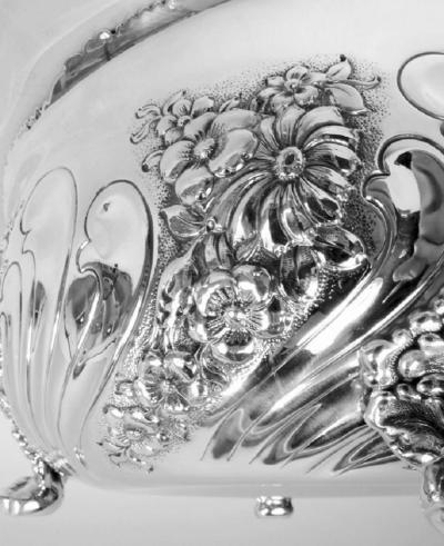  Tiffany Co Antique Tiffany Victorian Classical Repousse Sterling Silver Bowl