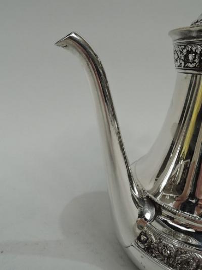  Tiffany Co Antique Tiffany Victorian Classical Repousse Sterling Silver Coffeepot