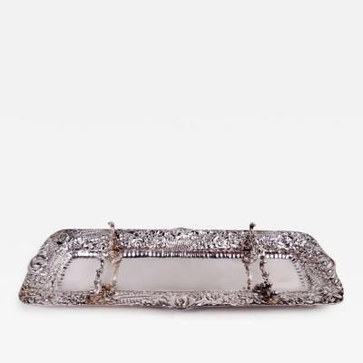  Tiffany Co Antique Tiffany Victorian Classical Repousse Sterling Silver Pen Tray