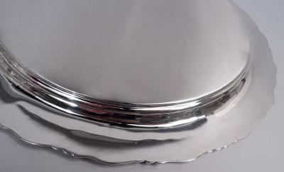  Tiffany Co Antique Tiffany Wave Edge Sterling Silver 10 Inch Round Tray