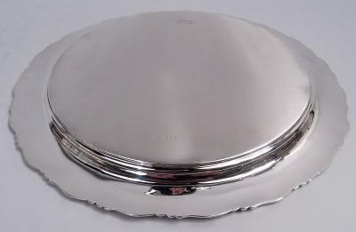  Tiffany Co Antique Tiffany Wave Edge Sterling Silver 10 Inch Round Tray