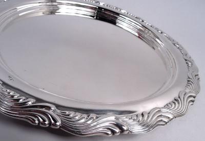  Tiffany Co Antique Tiffany Wave Edge Sterling Silver 10 Inch Round Tray