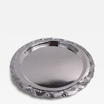  Tiffany Co Antique Tiffany Wave Edge Sterling Silver 10 Inch Round Tray
