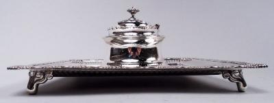  Tiffany Co Antique Tiffany Wave Edge Sterling Silver Inkstand