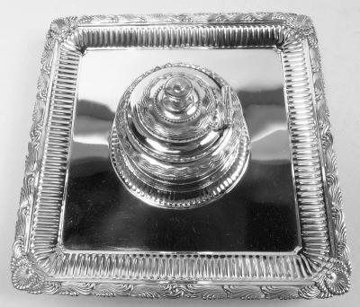  Tiffany Co Antique Tiffany Wave Edge Sterling Silver Inkstand
