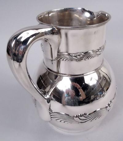  Tiffany Co Antique Tiffany Wave Edge Sterling Silver Water Pitcher