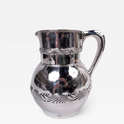  Tiffany Co Antique Tiffany Wave Edge Sterling Silver Water Pitcher