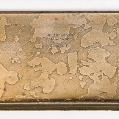  Tiffany Co Bronze Dore Blotter Holders in the Graduate Pattern signed Tiffany Co 