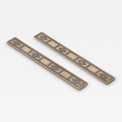  Tiffany Co Bronze Dore Blotter Holders in the Graduate Pattern signed Tiffany Co 