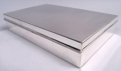  Tiffany Co Large and Heavy American Modern Sterling Silver Box by Tiffany